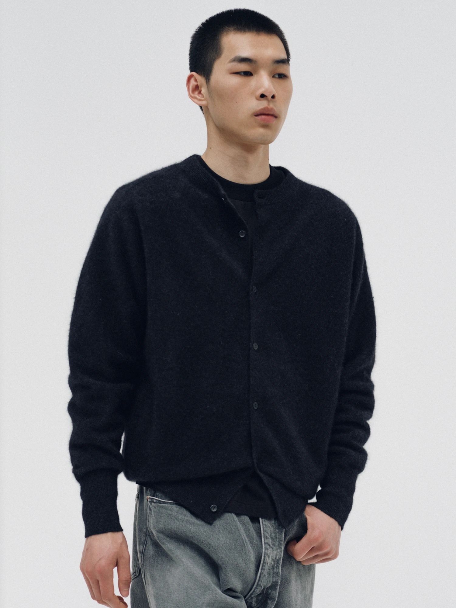 美品　キャプテンサンシャイン　23SS　和紙　コットン　カーディガン　ブラック 20%OFF!!】KAPTAIN SUNSHINE Washi Cotton Cardigan Men's