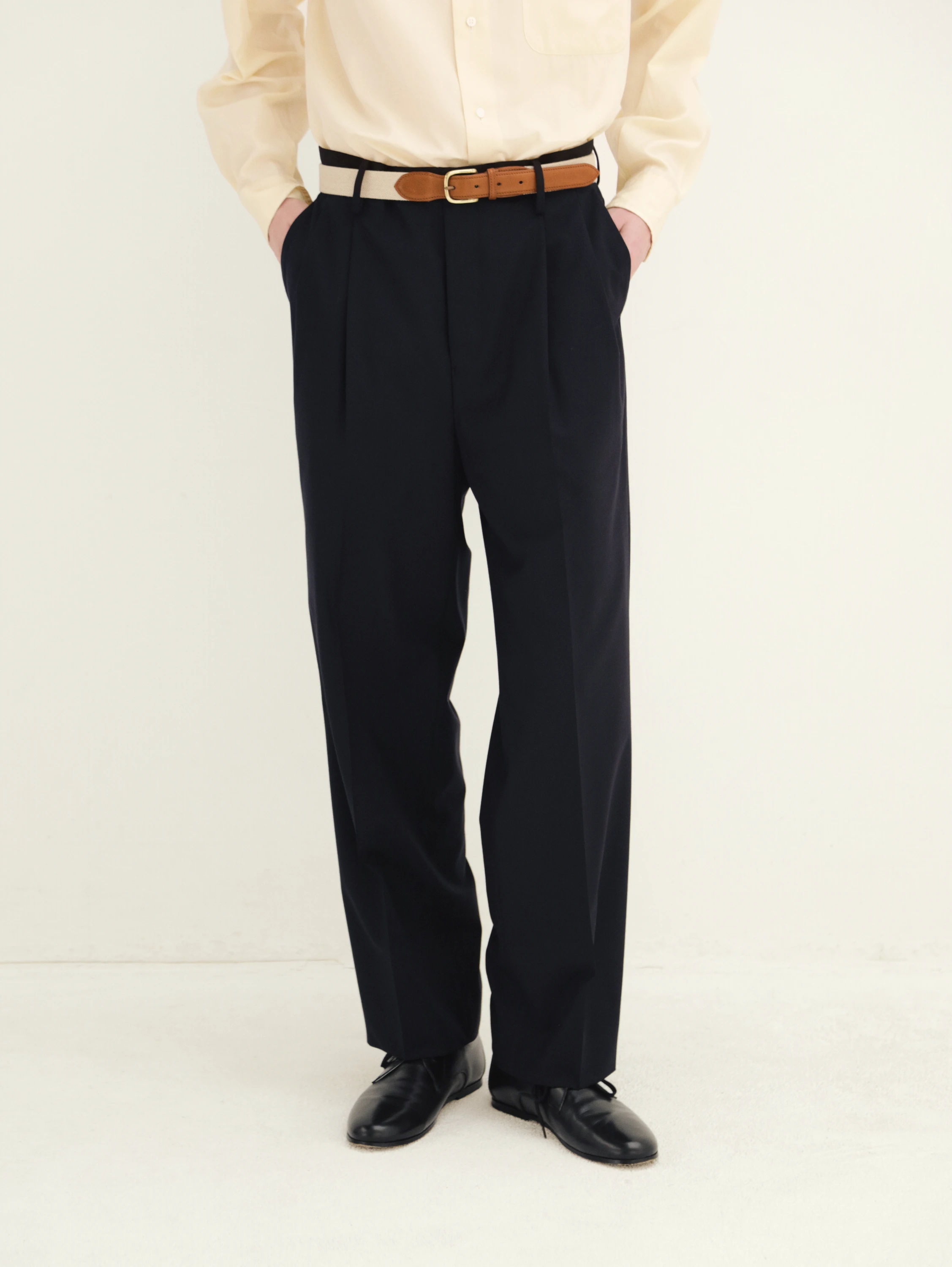 KAPTAIN SUNSHINE(キャプテンサンシャイン) |Wool Poplin Shoecut Slacks