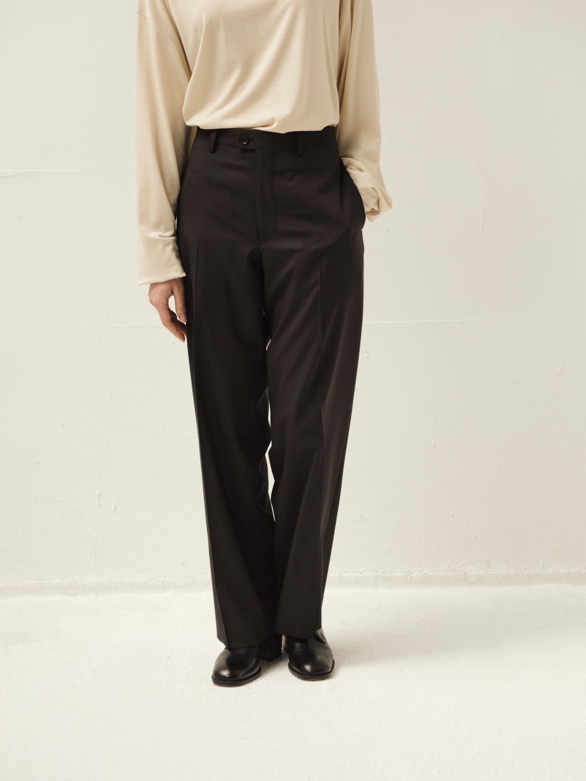 KAPTAIN SUNSHINE(キャプテンサンシャイン) |Wool Poplin Neutral Slacks