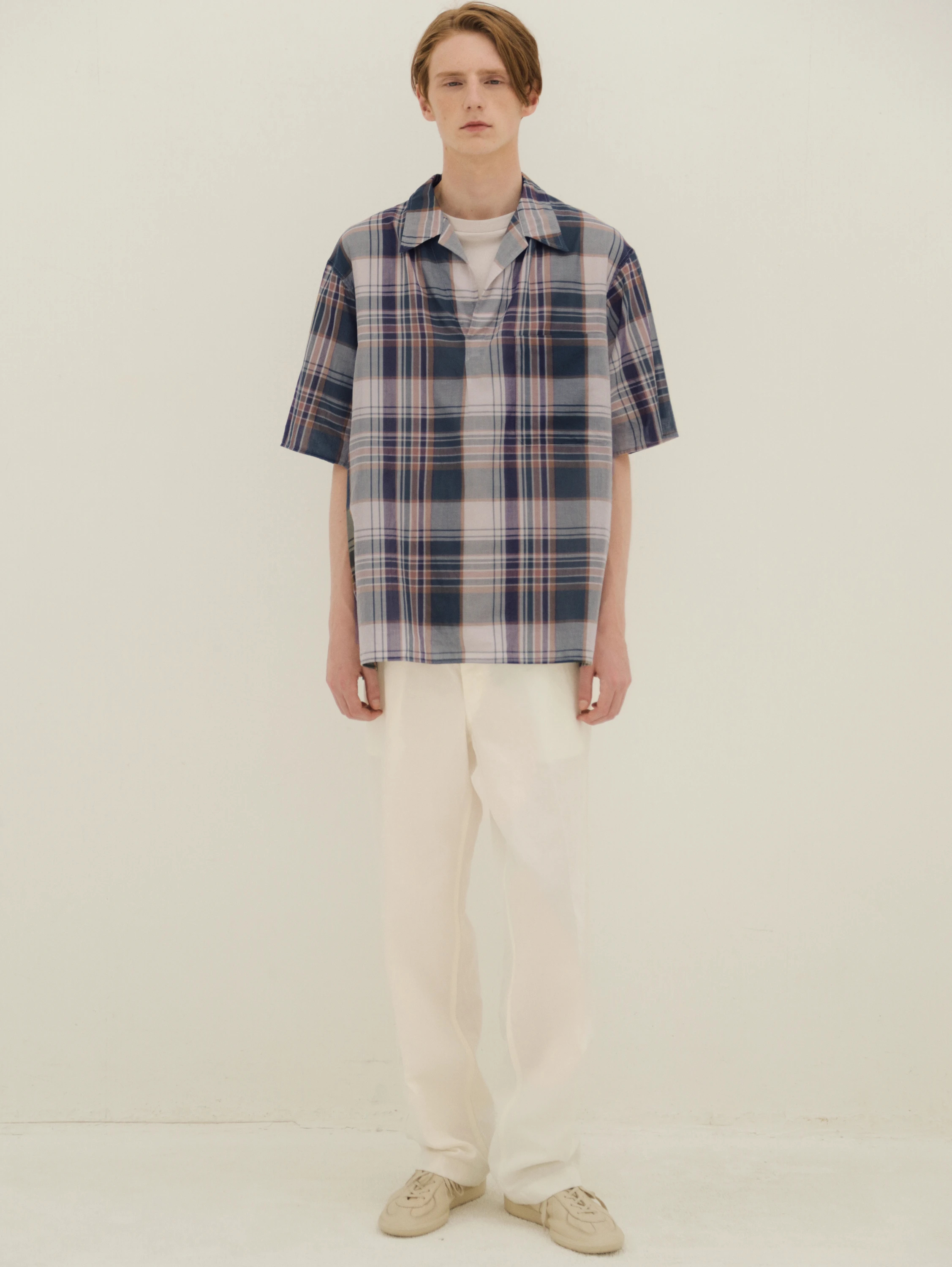 KAPTAIN SUNSHINE(キャプテンサンシャイン) |Gauze Plaid Pullover SS Shirt