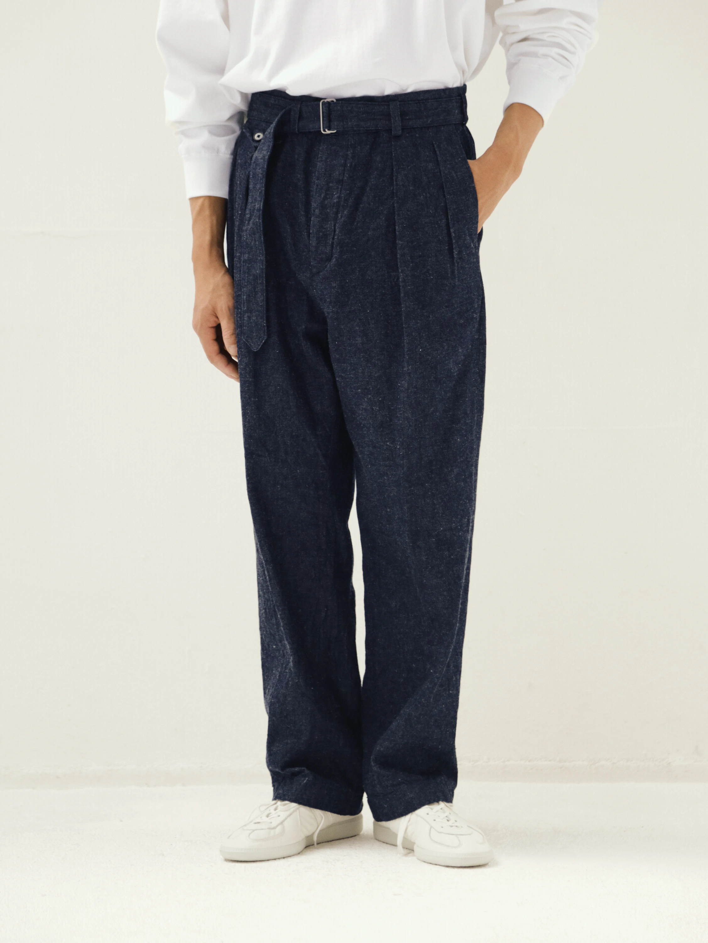 Cotton Linen Denim Riviera Trousers | BOTTOMS | KAPTAIN SUNSHINE