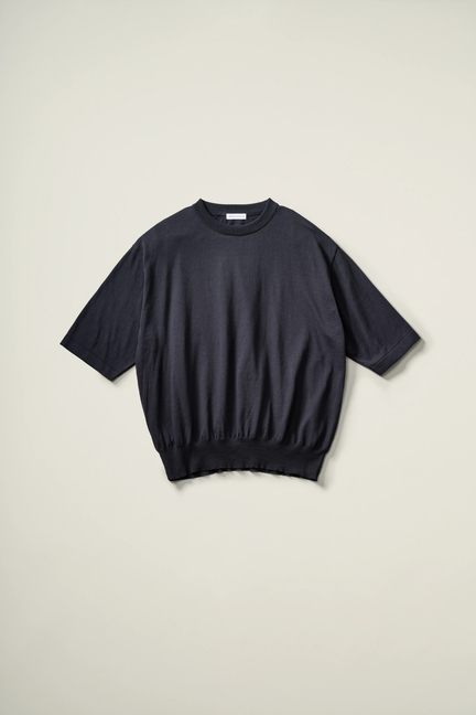 トップス KAPTAIN SUNSHINE KNIT SKIPPER SHIRT LS Cotton Knit Skipper Shirt - Navy