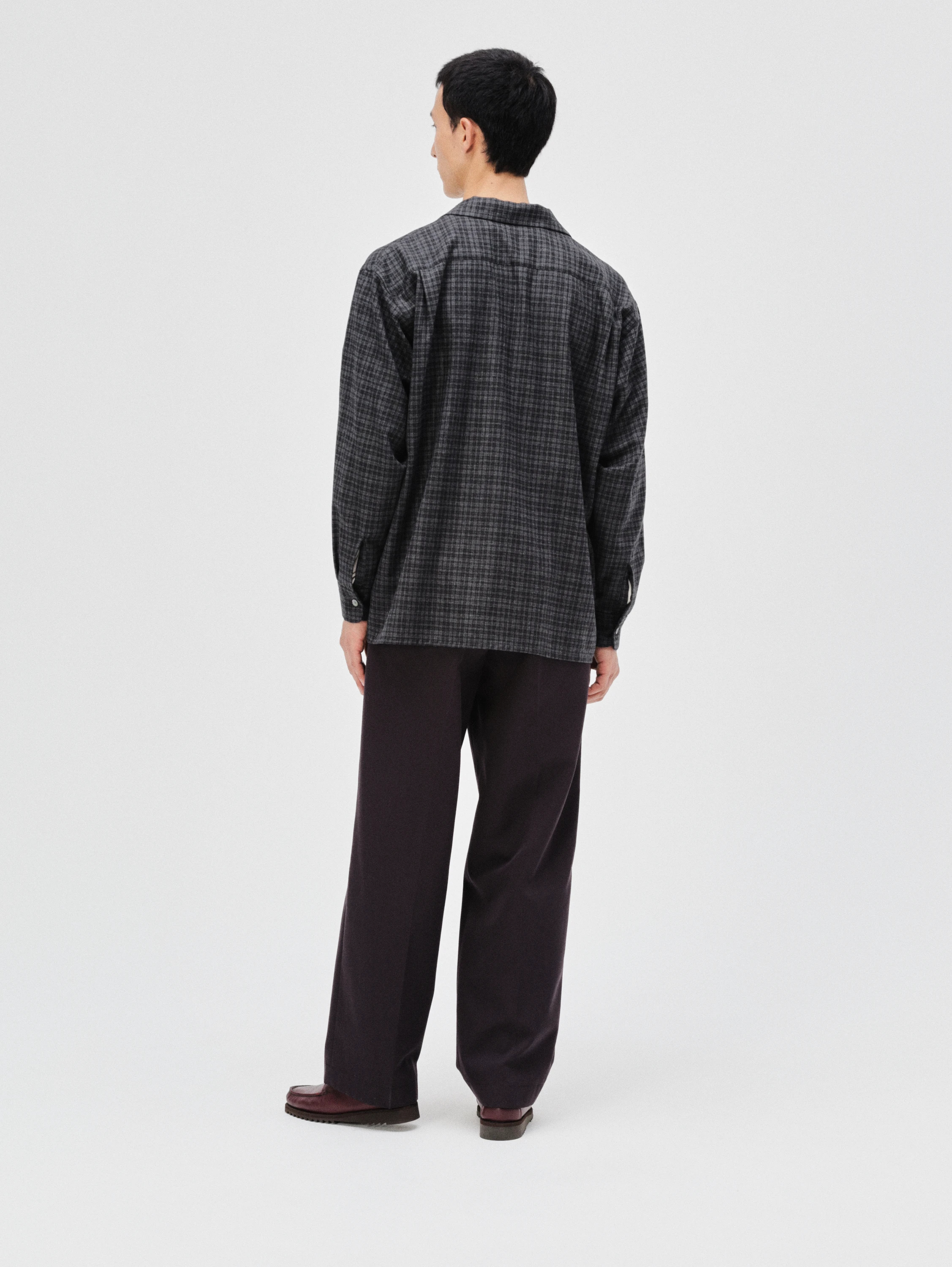 KAPTAIN SUNSHINE(キャプテンサンシャイン) |Wool Plaid Open Collar Shirt