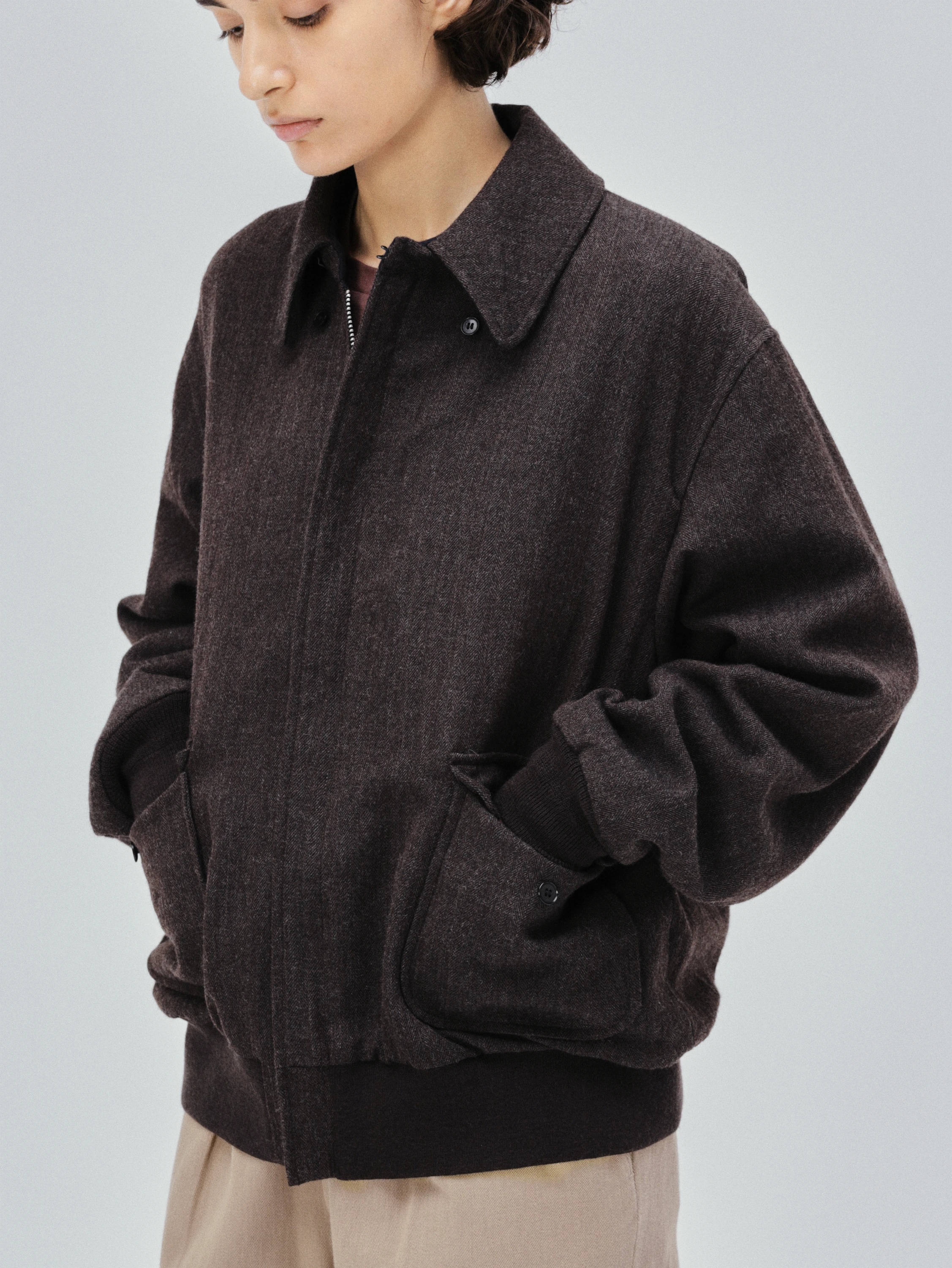 KAPTAIN SUNSHINE(キャプテンサンシャイン) |Wool Herringbone Flight Jacket
